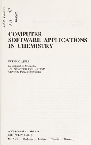 Computer Software Applications in Chemistry