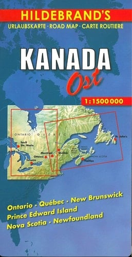 Kanada ( Canada) Ost 1 : 1 500 000 / Hildebrand's Urlaubskarte Ontario, Quebec, New Brunswick, Prince Edward Island, Nova Scotia, Newfoundland