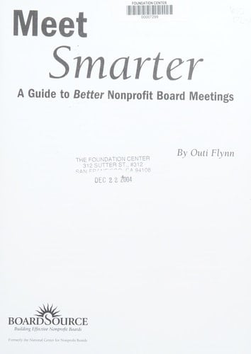 Meet Smarter A Guide to Better Nonprofit Board Meetings