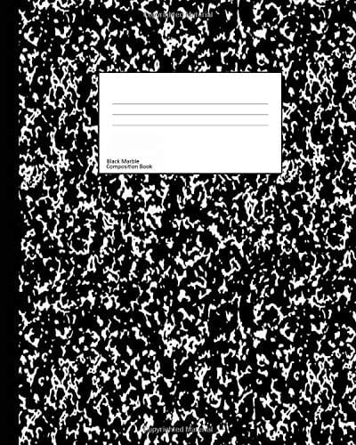 Composition Book Black Marble Cover