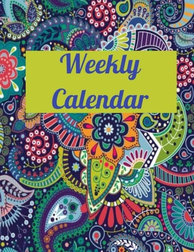 Weekly Calendar - Large paisley undated 52 week planner with additional notes section 8.5x11