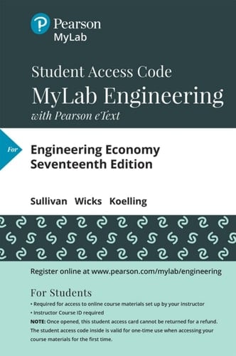 MyLab Engineering with Pearson EText -- Access Card -- for Engineering Economy
