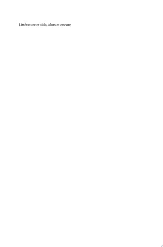 Littérature et sida, alors et encore