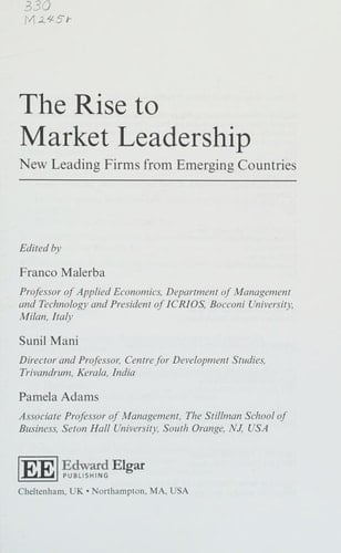 The Rise to Market Leadership New Leading Firms from Emerging Countries