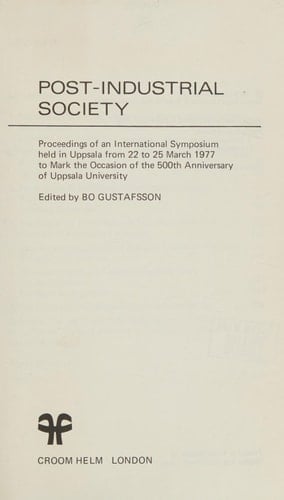 Post-Industrial Society International Symposium : Papers