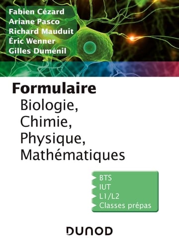 Formulaire biologie, chimie, physique, électricité, mathématiques