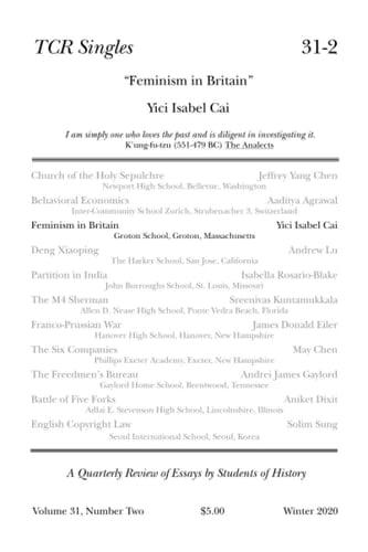 TCR Singles 31-2 Feminism in Britain