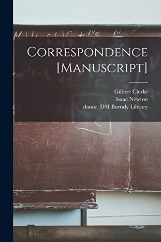 Correspondence [manuscript]