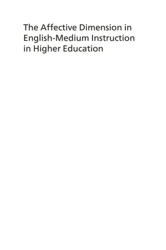 The Affective Dimension in English-Medium Instruction in Higher Education