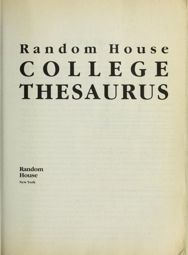 The Random House Thesaurus