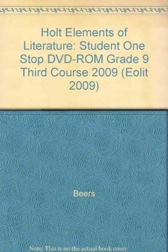 Elements of Literature, Grade 9 Student One Stop Dvd-rom Holt Elements of Literature Third Course