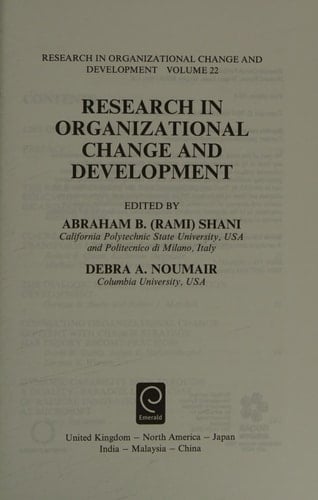 Research in Organizational Change and Development
