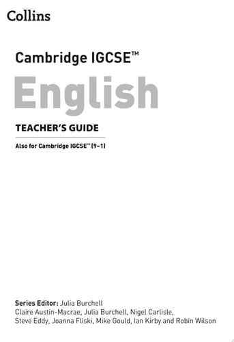Cambridge IGCSETM English Teacher’s Guide (Collins Cambridge IGCSETM)
