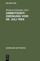 Arbeitszeitordnung vom 26. Juli 1934