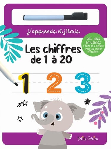 Les chiffres de 1 à 20 Avec 1 crayon effaçable