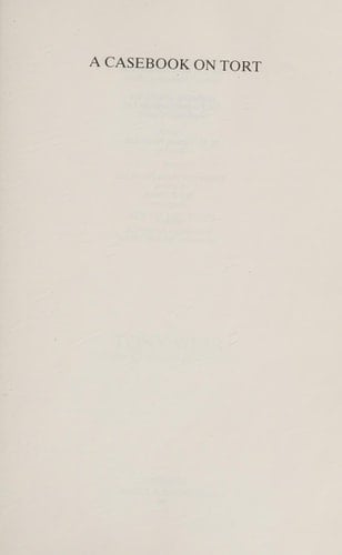 A Casebook on Tort