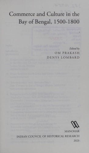 Commerce and Culture in the Bay of Bengal, 1500-1800