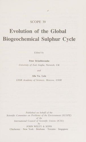 Evolution of the Global Biogeochemical Sulphur Cycle