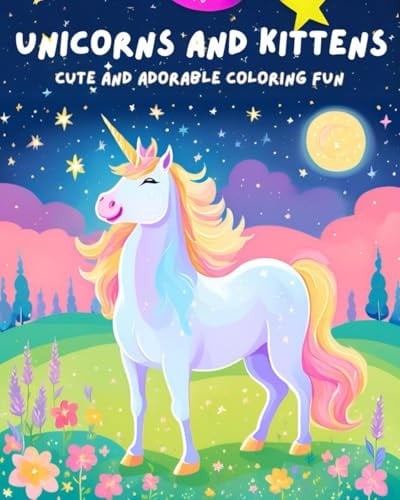 Unicorns and Kittens: a cute and adorable coloring book: Color your way through a whimsical world of cute unicorns and playful kittens with this ... Relax, unwind, and let your creativity soar!
