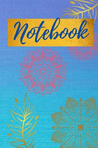 Cute colorful blue simple sewing, knitting, gardening hobbyist, high school/college student notebook journal