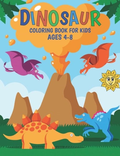 dinasour coloring book for kids ages 4-8: coloring book 100 pages with