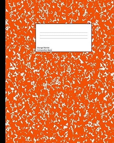 Composition Book Orange Marble Cover