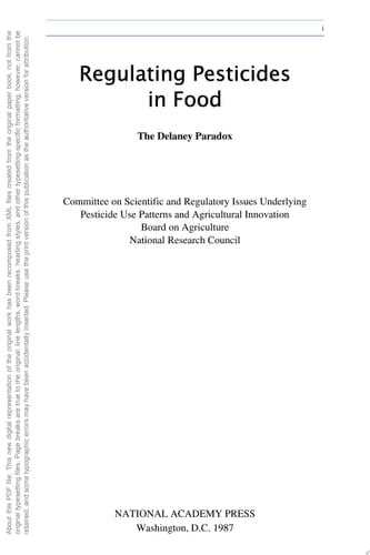 Regulating Pesticides in Food The Delaney Paradox