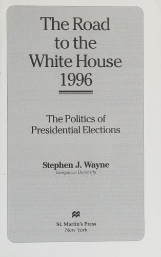 Road to White House 1996