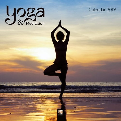 Yoga & Meditation 2019 12 x 12 Inch Monthly Square Wall Calendar by Flame Tree, Inspiration Meditation Namaste