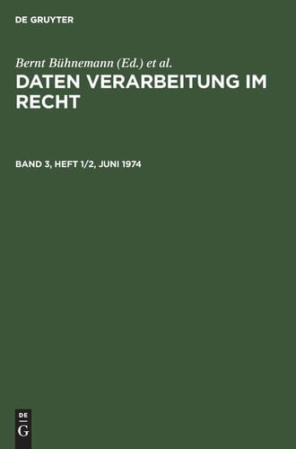 Band 3, Heft 1/2, Juni 1974