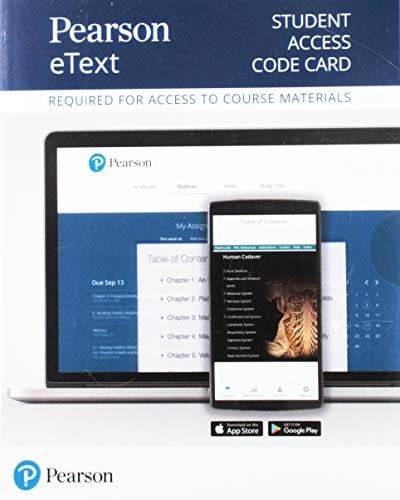 Pearson Etext Essentials of Human Anatomy & Physiology Access Card