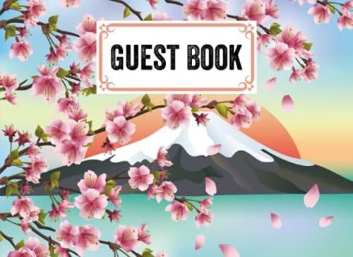 Guest Book: Guest Book Cherry Blossom Cover , Guest book for Your Birthday Party, Anniversary, Bridal Shower, Visitors - 150 Pages, Size 8.25" x 6" by Jan Rupp