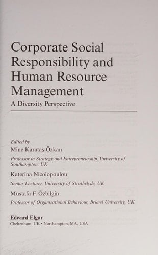 Corporate Social Responsibility and Human Resource Management A Diversity Perspective