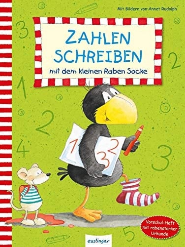 Zahlen schreiben mit dem kleinen Raben Socke Vorschul-Heft mit rabenstarker Urkunde