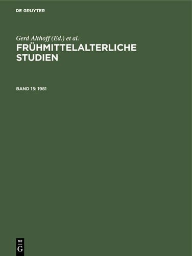 Frühmittelalterliche Studien/1981