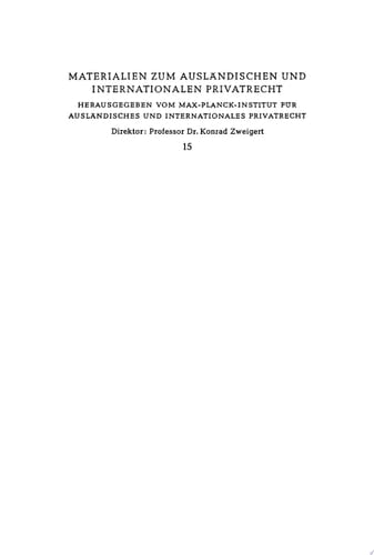 Gutachten zum Internationalen und Ausländischen Privatrecht, 1969