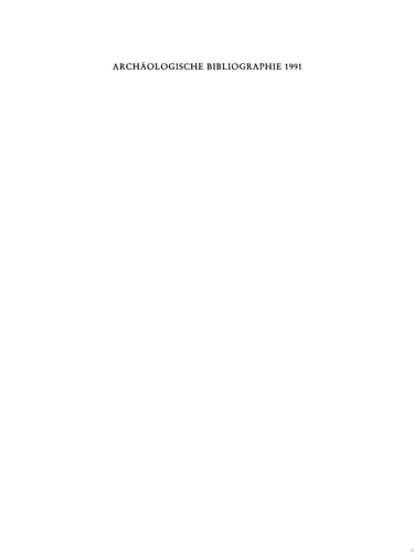 1991 Archäologische Bibliographie