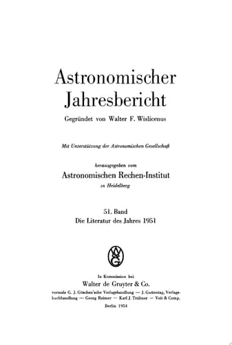 Die Literatur des Jahres 1951