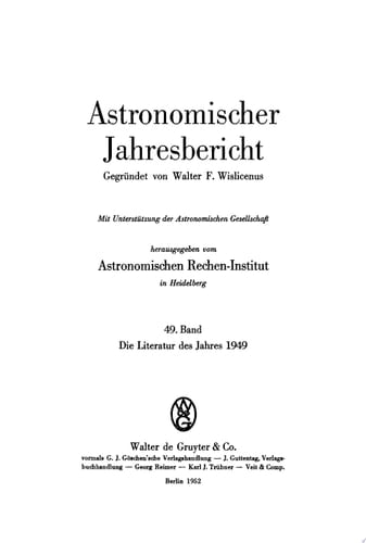 Die Literatur des Jahres 1949