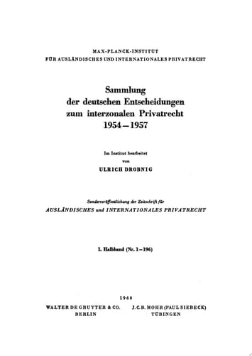 1954–1957, I. Halbband Nr. (1–196)