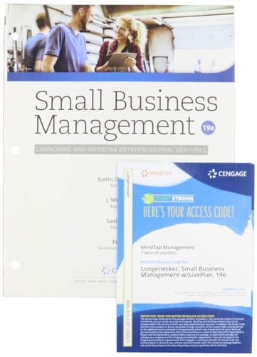 Small Business Management19th + Mindtap With Live Plan, 1 Term Printed Access Card Launching & Growing Entrepreneurial Ventures