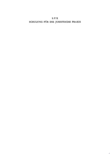 Schulung für die Juristische Praxis Ein induktives Lehrbuch