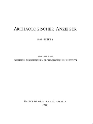 Archäologischer Anzeiger. Heft 1/1963