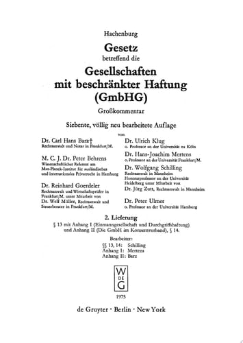 § 13 mit Anhang I (Einmanngesellschaft und Durchgriffshaftung) und Anhang II (Die GmbH im Konzernverband), § 14