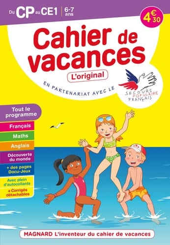 Cahier de vacances du CP au CE1