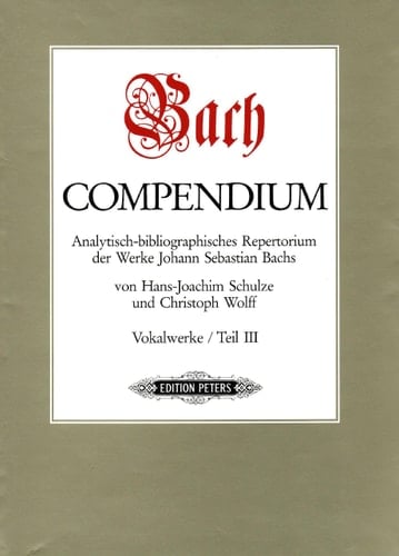 Bach-Compendium Vokalwerke. Bd. 1. Teil 3