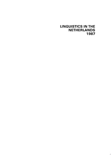 Linguistics in the Netherlands 1987