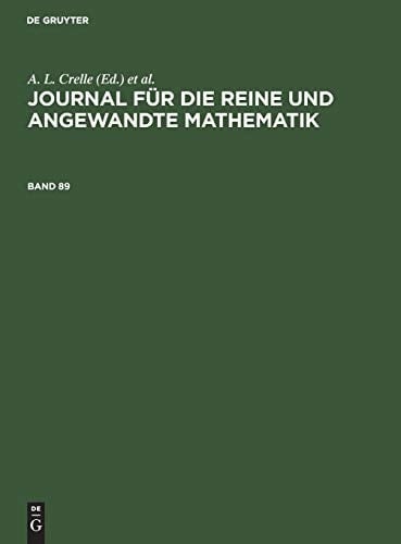 Journal Für Die Reine und Angewandte Mathematik. Band 89