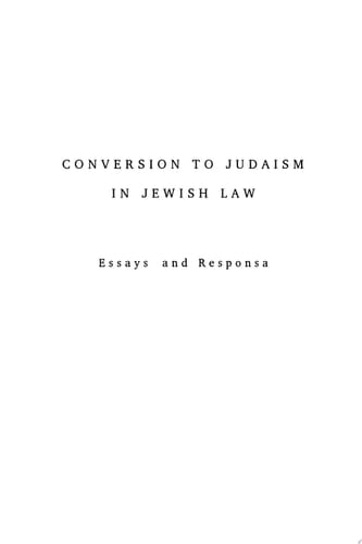 Conversion to Judaism in Jewish Law