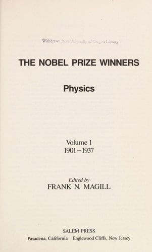 The Nobel Prize Winners: 1968-1988